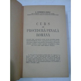 CURS DE PROCEDURA PENALA ROMANA - I.Ionescu-Dolj - cu semnatura autorului